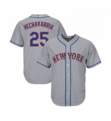 Mens New York Mets 25 Adeiny Hechavarria Replica Grey Road Cool Base Baseball Jersey 