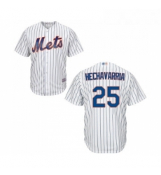 Mens New York Mets 25 Adeiny Hechavarria Replica White Home Cool Base Baseball Jersey 