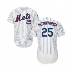 Mens New York Mets 25 Adeiny Hechavarria White Home Flex Base Authentic Collection Baseball Jersey