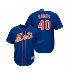 Mens New York Mets 40 Wilson Ramos Replica Royal Blue Alternate Home Cool Base Baseball Jersey 