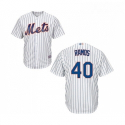 Mens New York Mets 40 Wilson Ramos Replica White Home Cool Base Baseball Jersey 