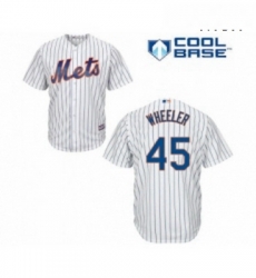Mens New York Mets 45 Zack Wheeler Replica White Home Cool Base Baseball Jersey