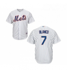 Mens New York Mets 7 Gregor Blanco Replica White Home Cool Base Baseball Jersey 