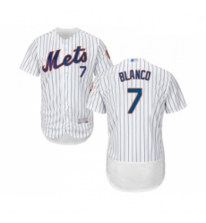 Mens New York Mets 7 Gregor Blanco White Home Flex Base Authentic Collection Baseball Jersey