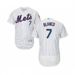 Mens New York Mets 7 Gregor Blanco White Home Flex Base Authentic Collection Baseball Jersey