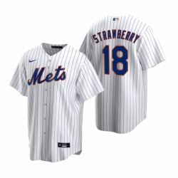 Mens Nike New York Mets 18 Darryl Strawberry White 2020 Home Stitched Baseball Jerse