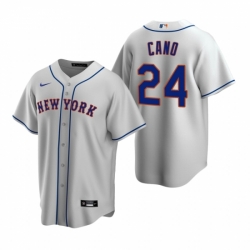 Mens Nike New York Mets 24 Robinson Cano Gray Road Stitched Baseball Jersey