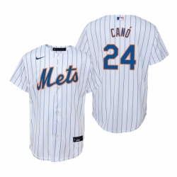 Mens Nike New York Mets 24 Robinson Cano White Home Stitched Baseball Jersey