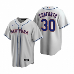 Mens Nike New York Mets 30 Michael Conforto Gray Road Stitched Baseball Jerse