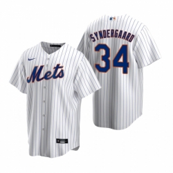 Mens Nike New York Mets 34 Noah Syndergaard White 2020 Home Stitched Baseball Jerse