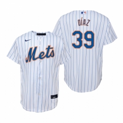 Mens Nike New York Mets 39 Edwin Diaz White Home Stitched Baseball Jersey