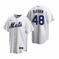 Mens Nike New York Mets 48 Jacob deGrom White 2020 Home Stitched Baseball Jerse