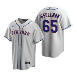 Mens Nike New York Mets 65 Robert Gsellman Gray Road Stitched Baseball Jersey