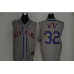 Mets 32 Steven Matz Gray Nike Cool Base Sleeveless Jersey