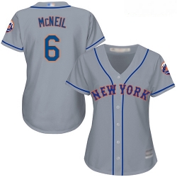 Mets #6 Jeff McNeil Grey Road Women Stitched Baseball Jersey