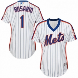 Womens Majestic New York Mets 1 Amed Rosario Authentic White Alternate Cool Base MLB Jersey 