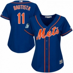 Womens Majestic New York Mets 11 Jose Bautista Authentic Royal Blue Alternate Home Cool Base MLB Jersey 
