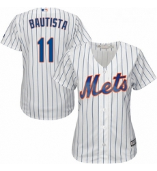 Womens Majestic New York Mets 11 Jose Bautista Authentic White Home Cool Base MLB Jersey 