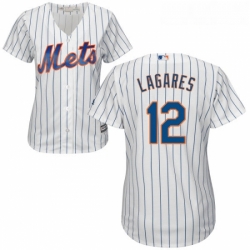 Womens Majestic New York Mets 12 Juan Lagares Authentic White Home Cool Base MLB Jersey