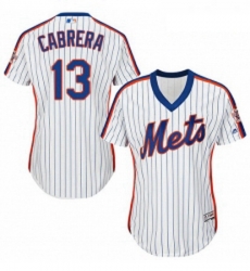 Womens Majestic New York Mets 13 Asdrubal Cabrera Authentic White Alternate Cool Base MLB Jersey