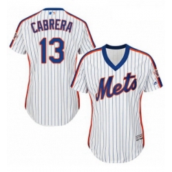 Womens Majestic New York Mets 13 Asdrubal Cabrera Replica White Alternate Cool Base MLB Jersey