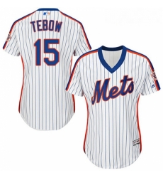 Womens Majestic New York Mets 15 Tim Tebow Replica White Alternate Cool Base MLB Jersey
