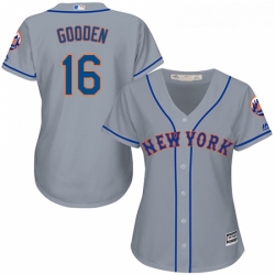 Womens Majestic New York Mets 16 Dwight Gooden Authentic Grey Road Cool Base MLB Jersey