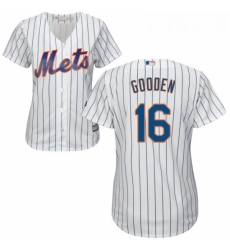 Womens Majestic New York Mets 16 Dwight Gooden Authentic White Home Cool Base MLB Jersey