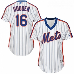 Womens Majestic New York Mets 16 Dwight Gooden Replica White Alternate Cool Base MLB Jersey