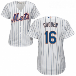 Womens Majestic New York Mets 16 Dwight Gooden Replica White Home Cool Base MLB Jersey