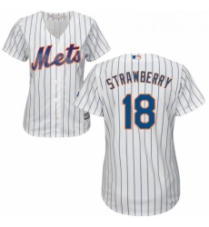 Womens Majestic New York Mets 18 Darryl Strawberry Replica White Home Cool Base MLB Jersey