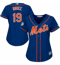 Womens Majestic New York Mets 19 Jay Bruce Authentic Royal Blue Alternate Home Cool Base MLB Jersey 