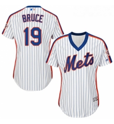 Womens Majestic New York Mets 19 Jay Bruce Replica White Alternate Cool Base MLB Jersey 