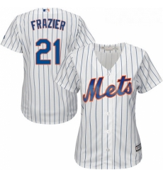 Womens Majestic New York Mets 21 Todd Frazier Authentic White Home Cool Base MLB Jersey 