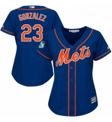 Womens Majestic New York Mets 23 Adrian Gonzalez Replica Royal Blue Alternate Home Cool Base MLB Jersey 