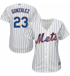 Womens Majestic New York Mets 23 Adrian Gonzalez Replica White Home Cool Base MLB Jersey 