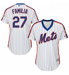 Womens Majestic New York Mets 27 Jeurys Familia Authentic White Alternate Cool Base MLB Jersey