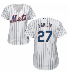 Womens Majestic New York Mets 27 Jeurys Familia Replica White Home Cool Base MLB Jersey