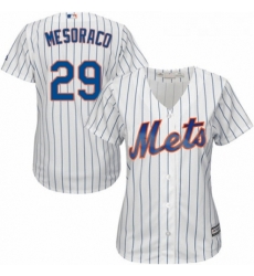 Womens Majestic New York Mets 29 Devin Mesoraco Authentic White Home Cool Base MLB Jersey 