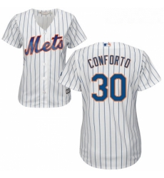 Womens Majestic New York Mets 30 Michael Conforto Authentic White Home Cool Base MLB Jersey
