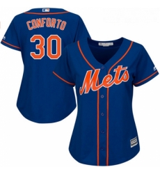 Womens Majestic New York Mets 30 Michael Conforto Replica Royal Blue Alternate Home Cool Base MLB Jersey