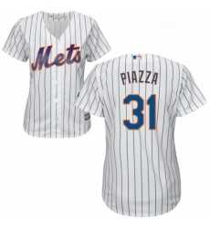 Womens Majestic New York Mets 31 Mike Piazza Replica White Home Cool Base MLB Jersey