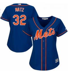 Womens Majestic New York Mets 32 Steven Matz Authentic Royal Blue Alternate Home Cool Base MLB Jersey