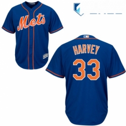 Womens Majestic New York Mets 33 Matt Harvey Authentic Blue MLB Jersey