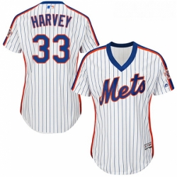 Womens Majestic New York Mets 33 Matt Harvey Authentic White Alternate Cool Base MLB Jersey