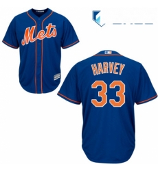 Womens Majestic New York Mets 33 Matt Harvey Replica Blue MLB Jersey