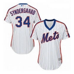 Womens Majestic New York Mets 34 Noah Syndergaard Authentic White Alternate Cool Base MLB Jersey