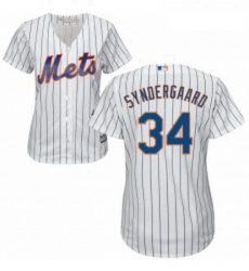 Womens Majestic New York Mets 34 Noah Syndergaard Authentic White Home Cool Base MLB Jersey
