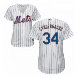 Womens Majestic New York Mets 34 Noah Syndergaard Authentic White Home Cool Base MLB Jersey