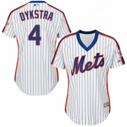 Womens Majestic New York Mets 4 Lenny Dykstra Replica White Alternate Cool Base MLB Jersey